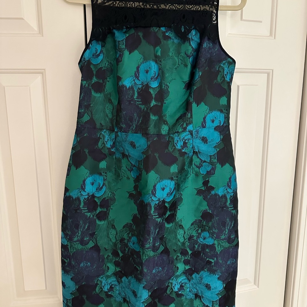 LeifsDottir Floral Sleeveless Dress with Lace Detail - size 12